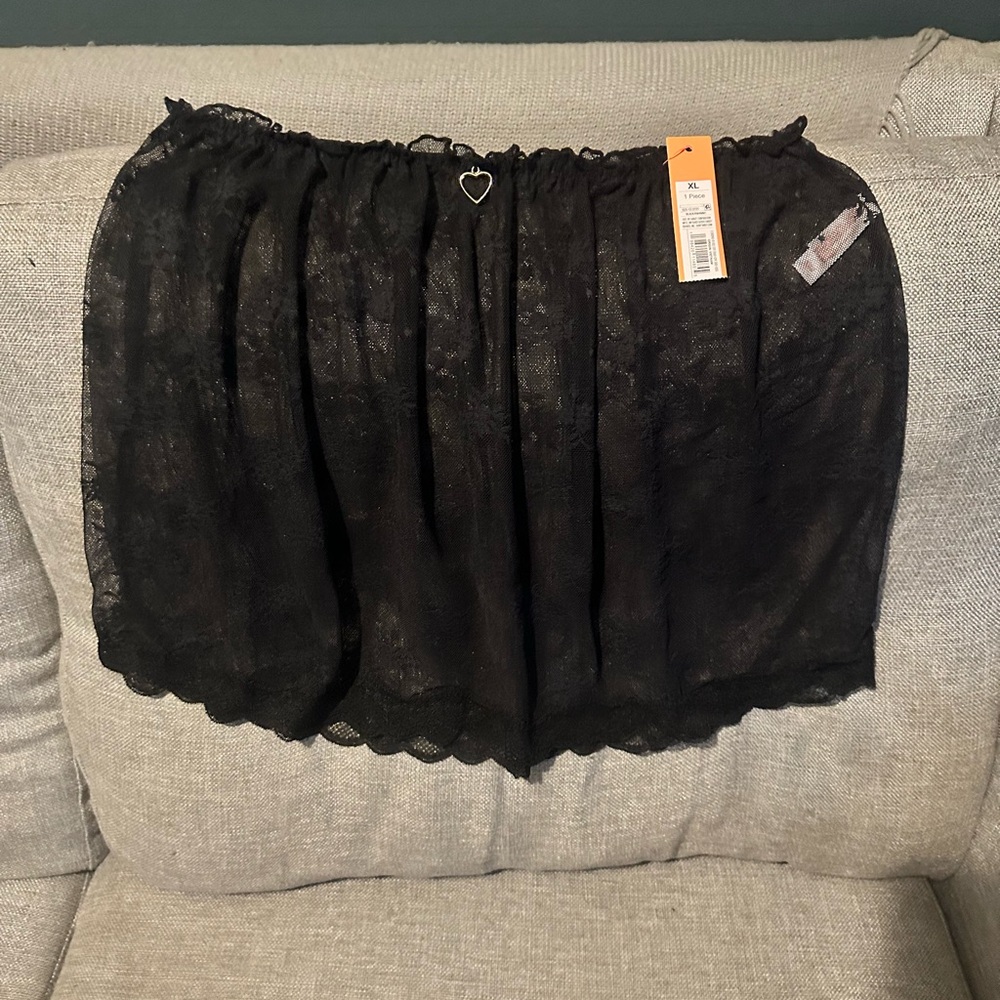 Auden Black Lace Mini Skirt